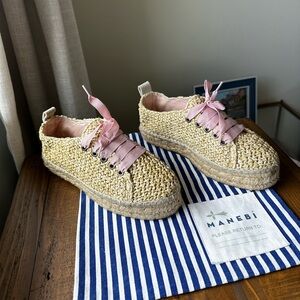 MANEBI Raffia Espadrilles Size 38